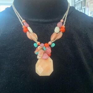 Vibrant Multi-Stone Pendant Necklace